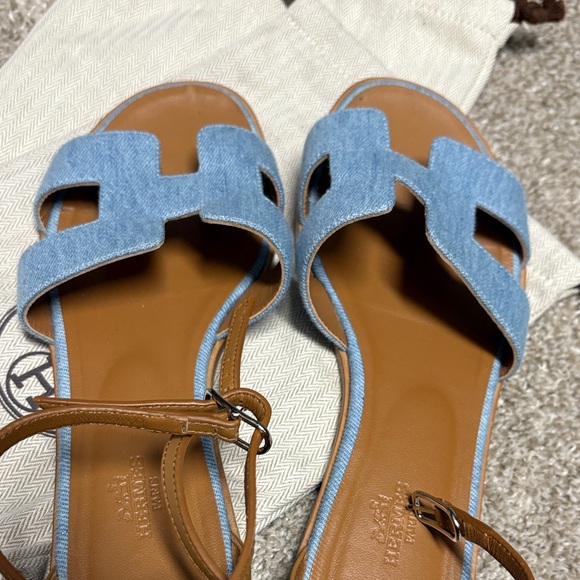 Hermes Denim Santorini Sandals - Picture 4 of 9